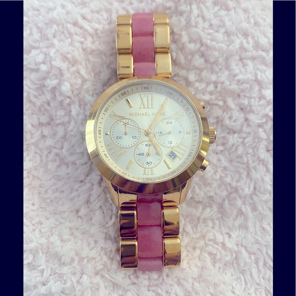 Michael Kors Accessories - NWOT Michael Kors Bradshaw Gold Pink Chronograph Women’s Watch MK6571 -NEW!